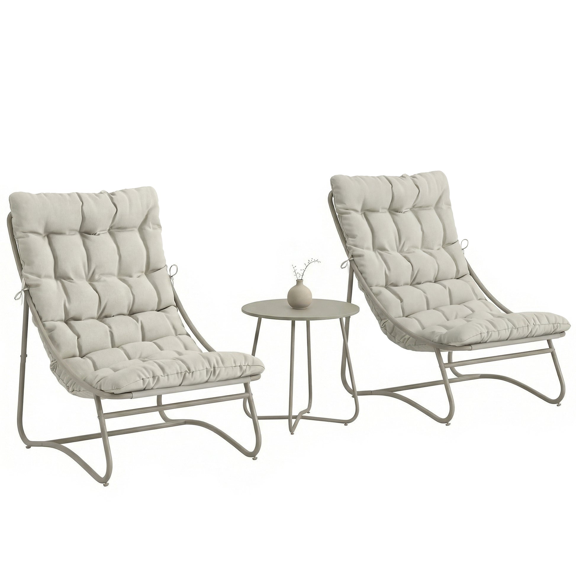 Outsunny Conjunto De Mesa Y Sillas De Terraza Exterior De 3 Piezas_0