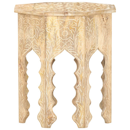 Mesa Auxiliar De Madera Maciza De Mango Ø48 Cm_0