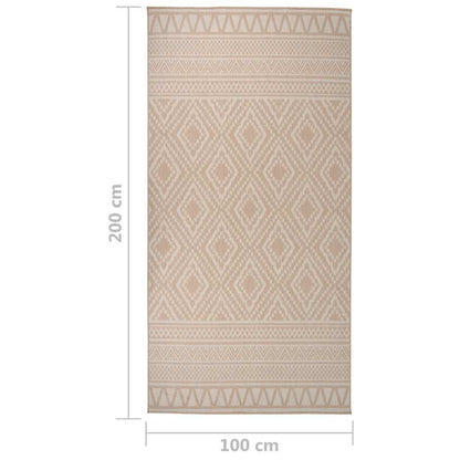 Alfombra De Exterior De Tejido Plano Rayas Marrones 100x200 Cm_5