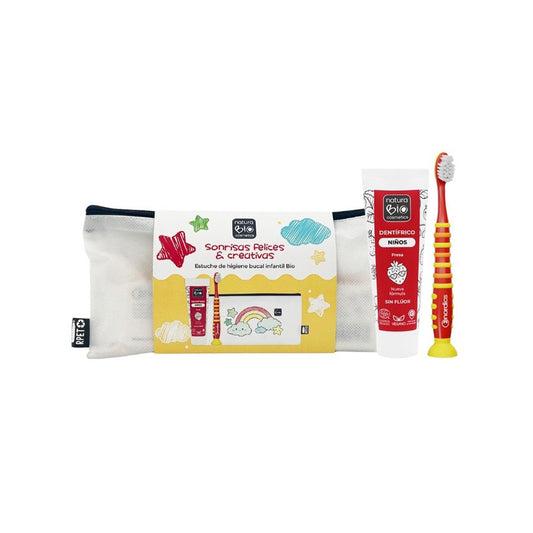 Pack cuidado bucal infantil estuche colorear