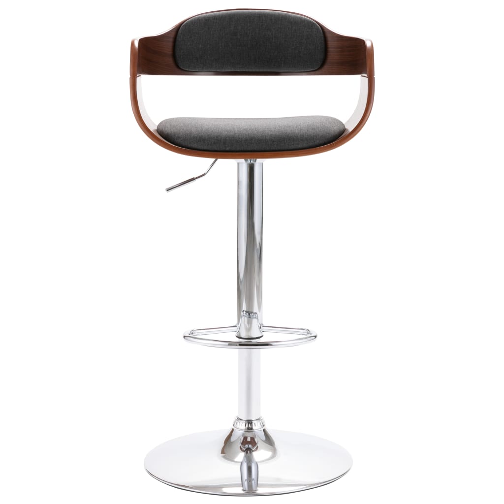 Taburete De Cocina Madera Contrachapada Y Tela Gris_0