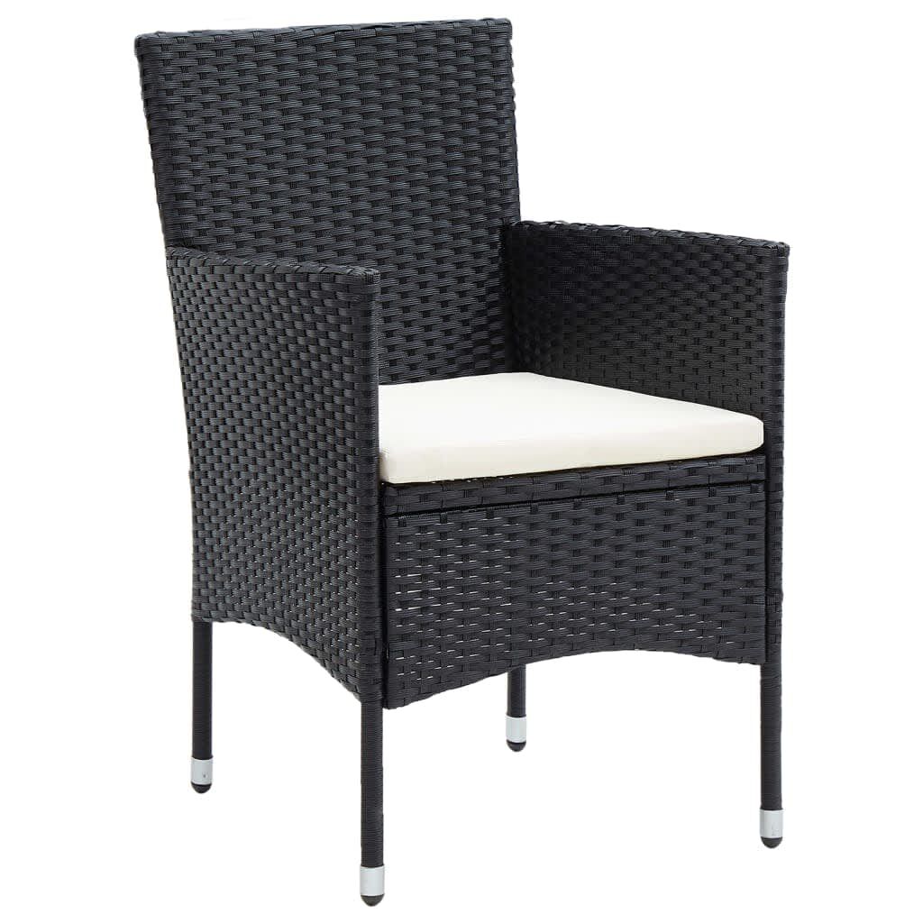 Vidaxl Juego Muebles Jardín 5 Pzas Con Cojines Ratán Sintético Negro_3