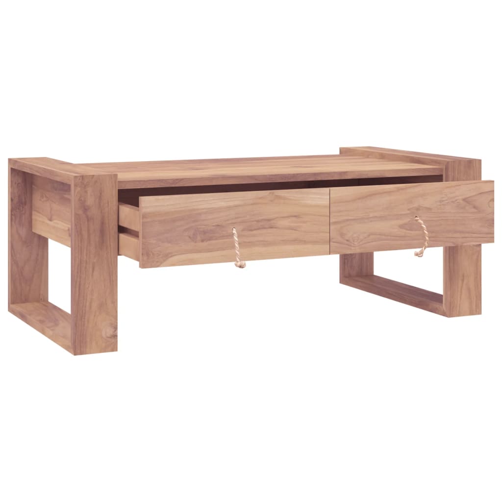 Mesa De Centro De Madera Maciza De Teca 110x60x40 Cm_1