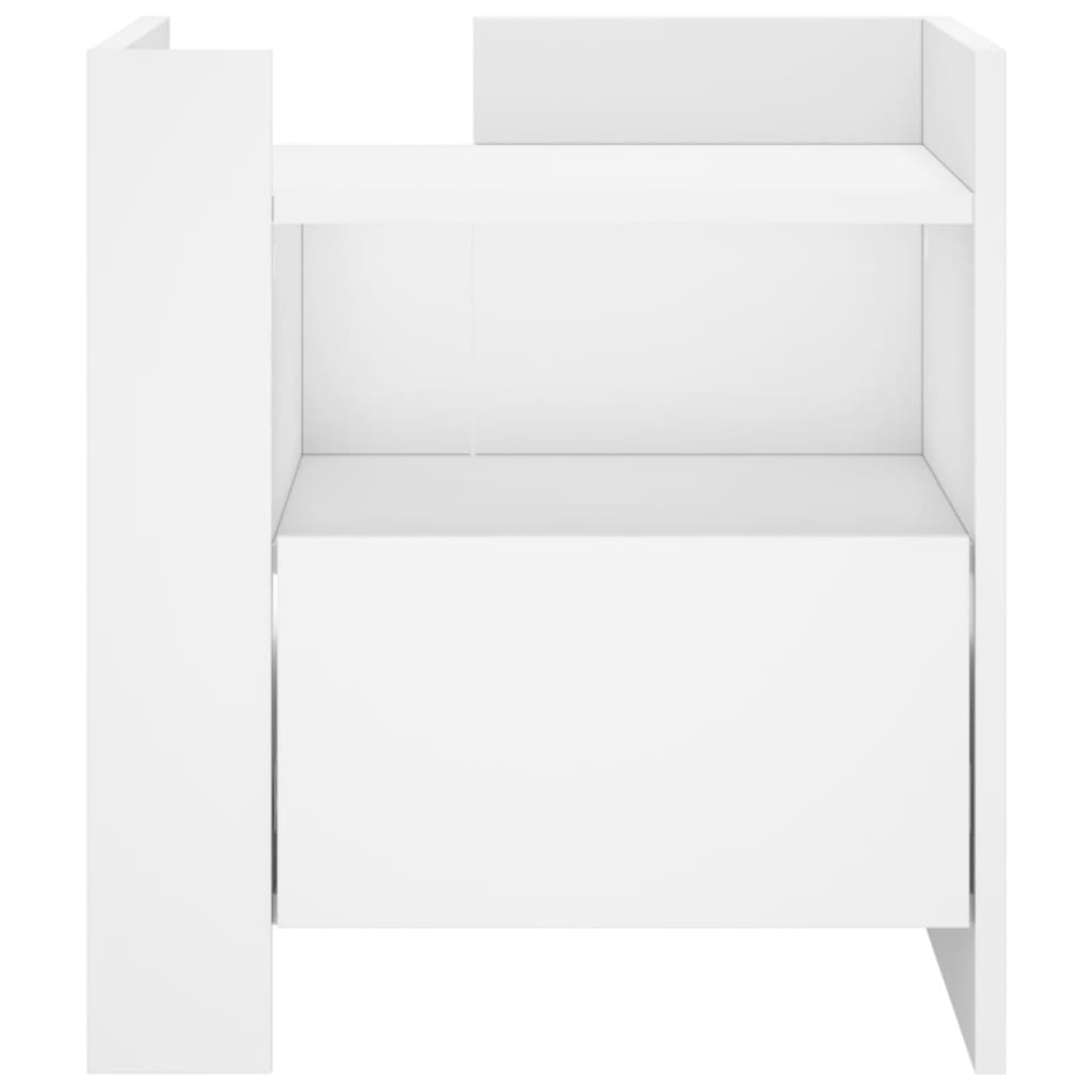 Mesita De Noche Madera De Ingeniería Blanco 45x50x50 Cm_2
