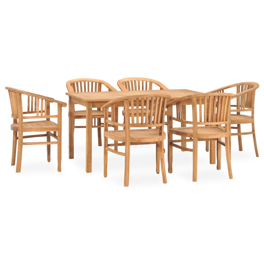 Vidaxl Conjunto De Comedor Para Jardín 7 Piezas Madera Maciza De Teca_0