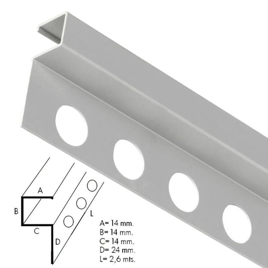 Guardacantos Metal Cuadrado Brillo Barra 2,6 Metros_0