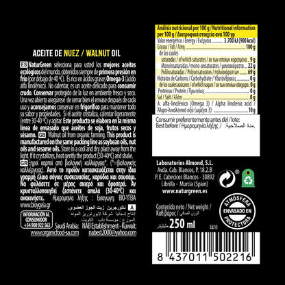 Aceite de Nuez Bio NaturGreen 250 ml