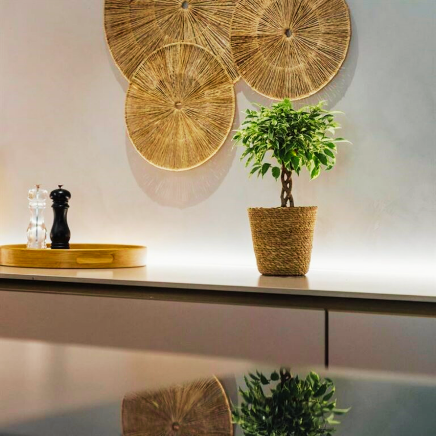 Macetero Semirígido Redondo - Cubremacetas De Yute Natural 30 X 28  Cm_2