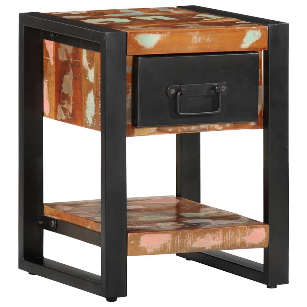 Mesitas De Noche 2 Uds Multicolor Madera Maciza Rugosa Mango_2
