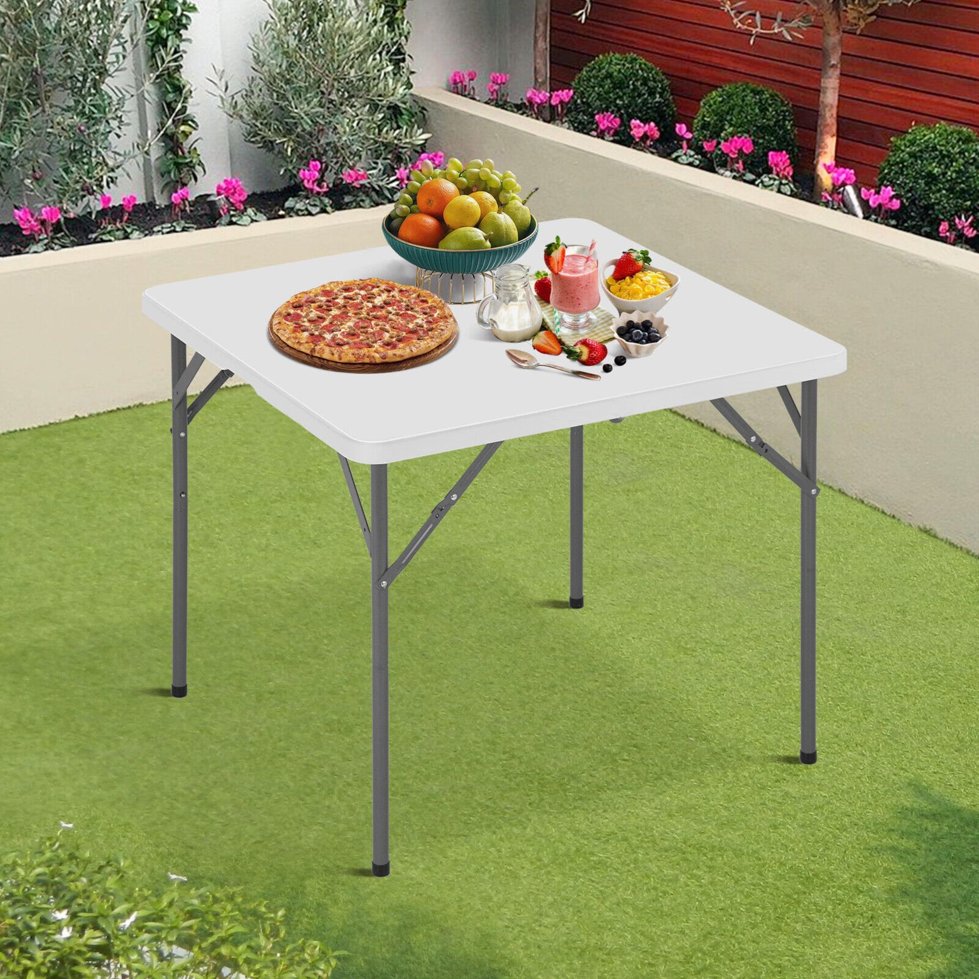 Well Home Mesa Plegable Foramto Cuadrado De Polietileno 70x70x75cm_2