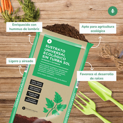 Sustrato Universal Sin Turba ECO Planeta Huerto 50 L