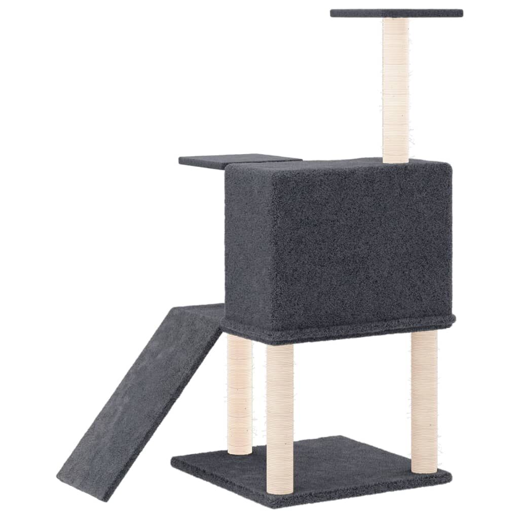 Vidaxl Rascador Para Gatos Con Postes De Sisal Gris Oscuro 109 Cm_4