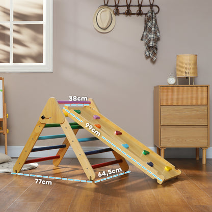 Aiyaplay Triángulo De Escalada De Madera 3 En 1 147x64,5x63 Cm Multicolor_2