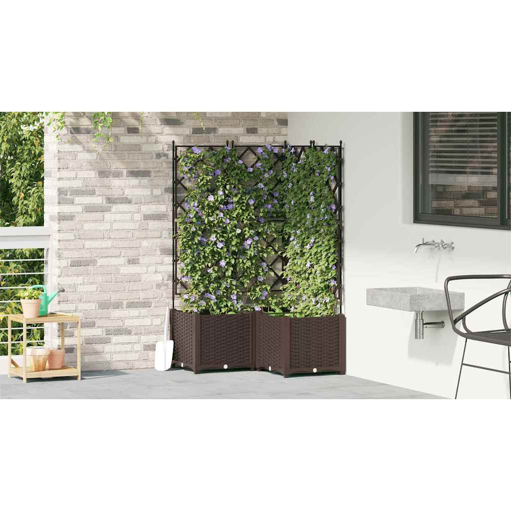 Vidaxl Maceta De Jardín Con Enrejado 3 Pcs Marrón 80 X 80 X 143 Cm Pp_3
