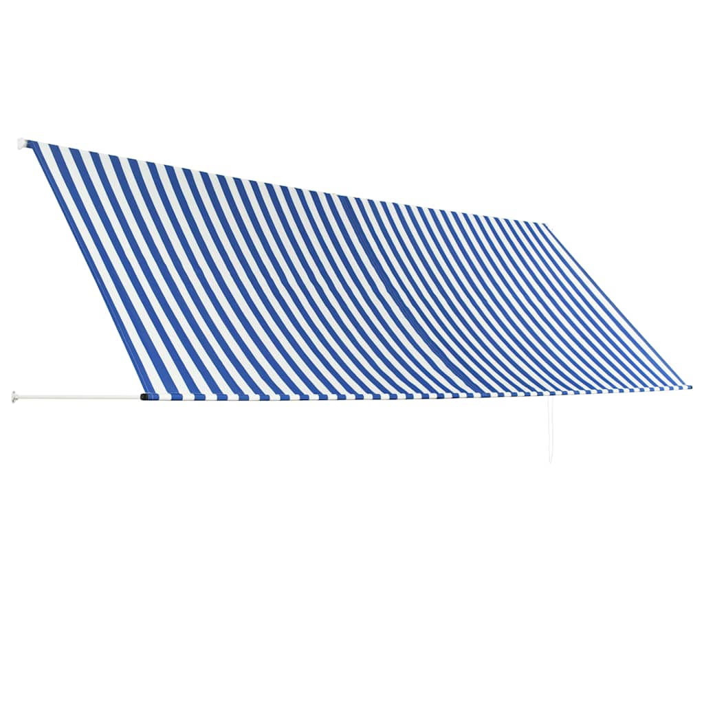 Toldo Retráctil 400x150 Cm Azul Y Blanco_2