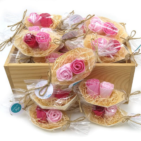 50 Barcas Con Flores Para Regalo Invitados (rosa) - Rosas De Jabón Para Baño Aromático. Detalle Original Para Eventos_0