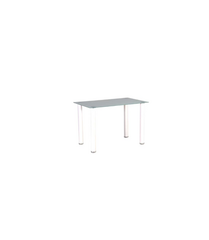 Mesa Rectangular Noa Acabado Tapa Cristal Y Patas Metálicas En Blanco, 75cm(alto) 110cm(ancho) 70cm(fondo)_3