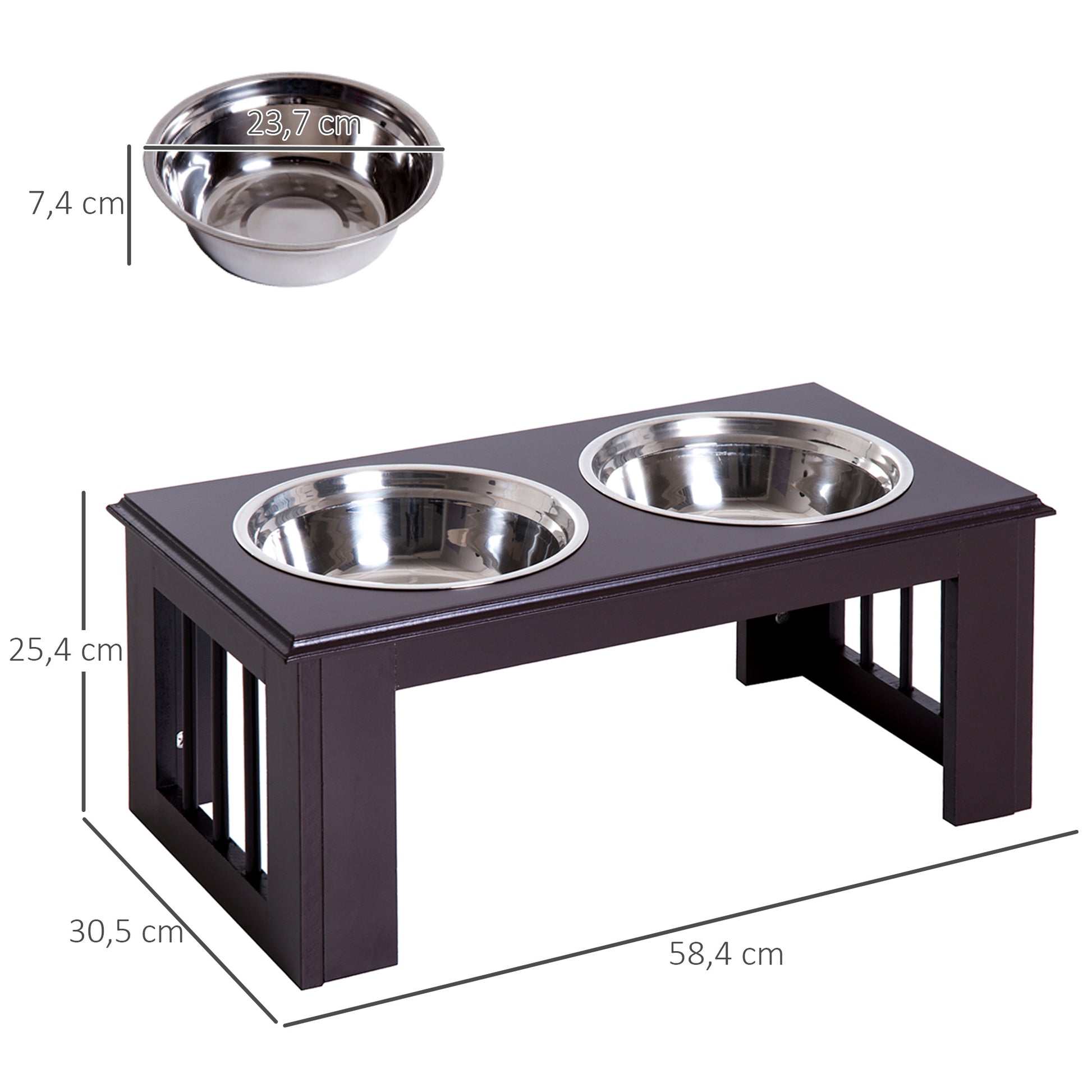 Pawhut Comedero Elevado Para Perros Con Soporte Y 2 Cuencos Extraíbles Acero_2