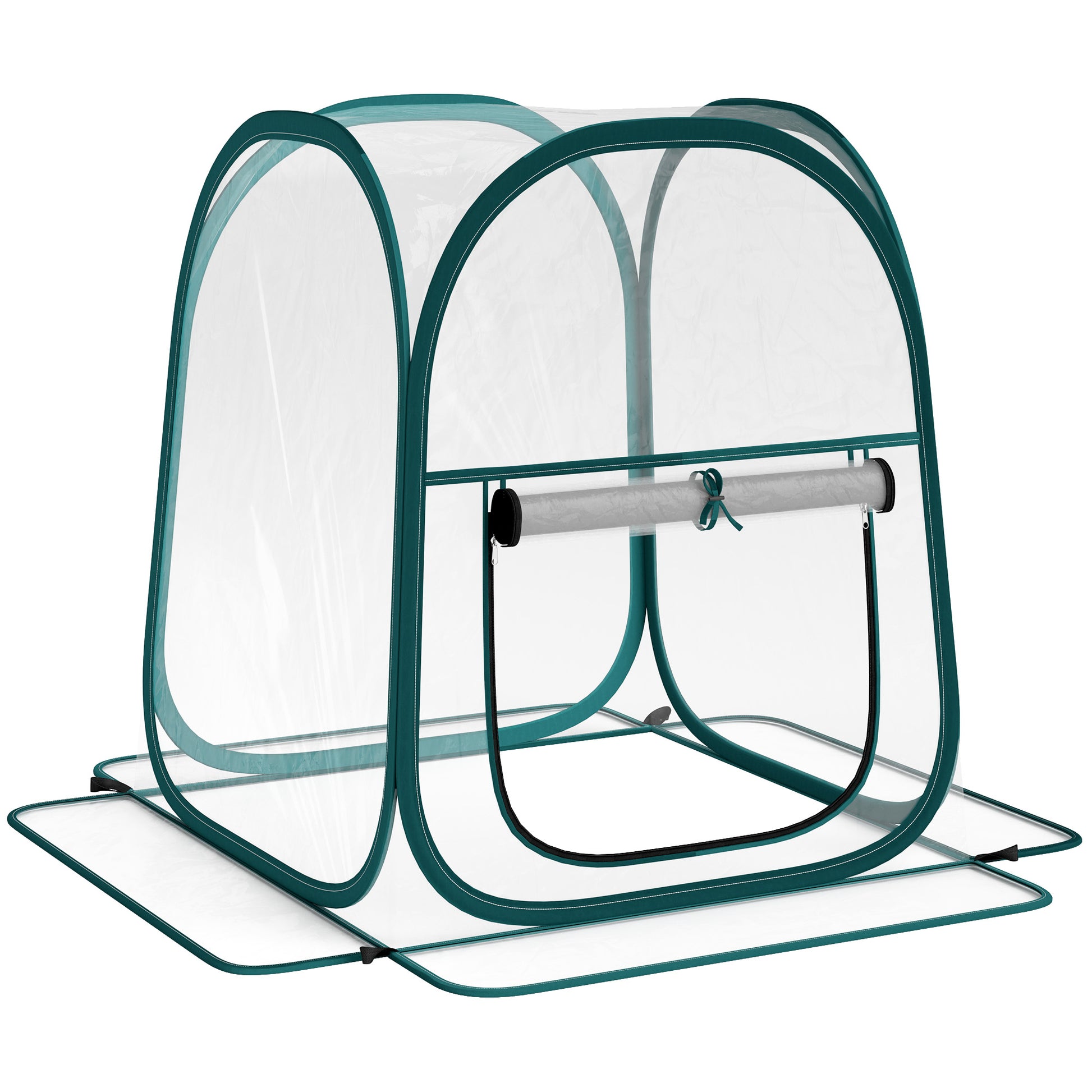 Outsunny Mini Invernadero Plegable Pop-up Con Puerta Enrollable Transparente_0