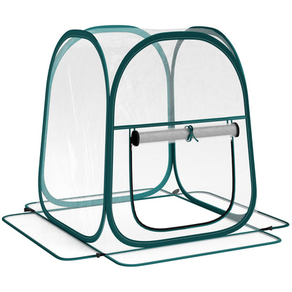 Outsunny Mini Invernadero Plegable Pop-up Con Puerta Enrollable Transparente_0