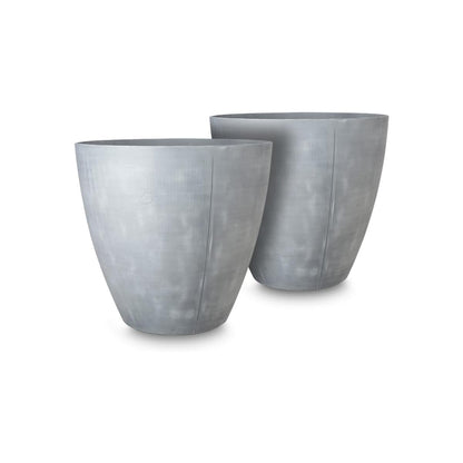 Keter Set 2x Macetero Polyal Betón Redondo 40 Cm Y 30l - Gris_0