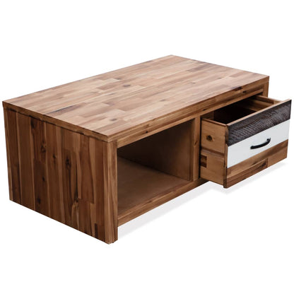 Mesa De Centro De Madera Maciza De Acacia 90x50x37,5 Cm_2