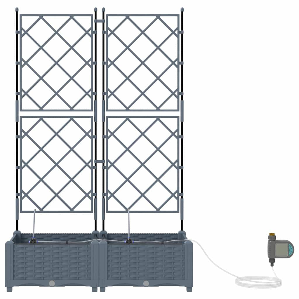 Vidaxl Jardineras Gris Claro 80 X 40 X 126 Cm Acero_4