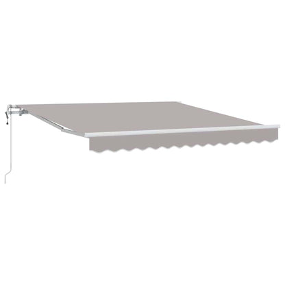 Toldo Retráctil Gris Claro 350 X 250 Cm Tela Y Aluminio_0