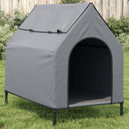 Vidaxl Casa Para Perros Tela Oxford Y Acero Gris Claro_1