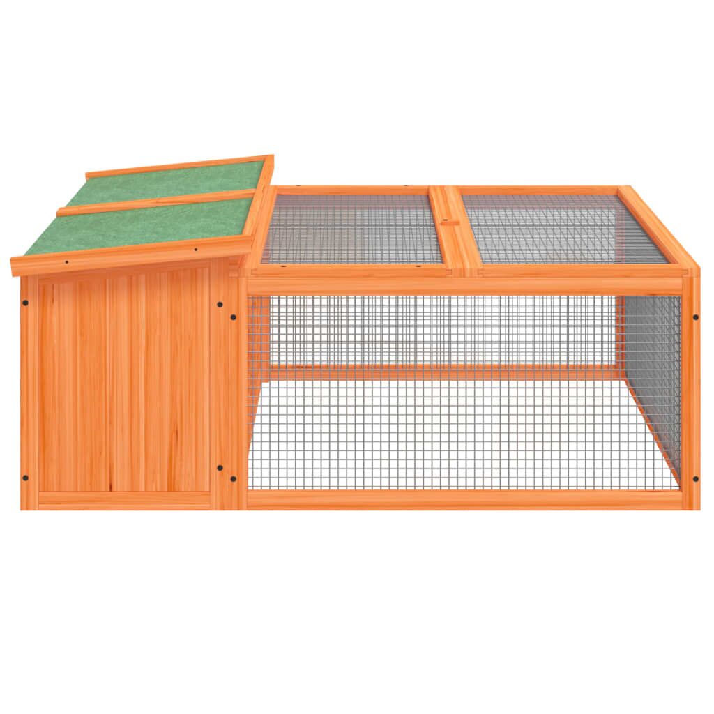 Vidaxl Conejera De Madera Maciza De Pino Marrón 117,5x97x47,5 Cm_4