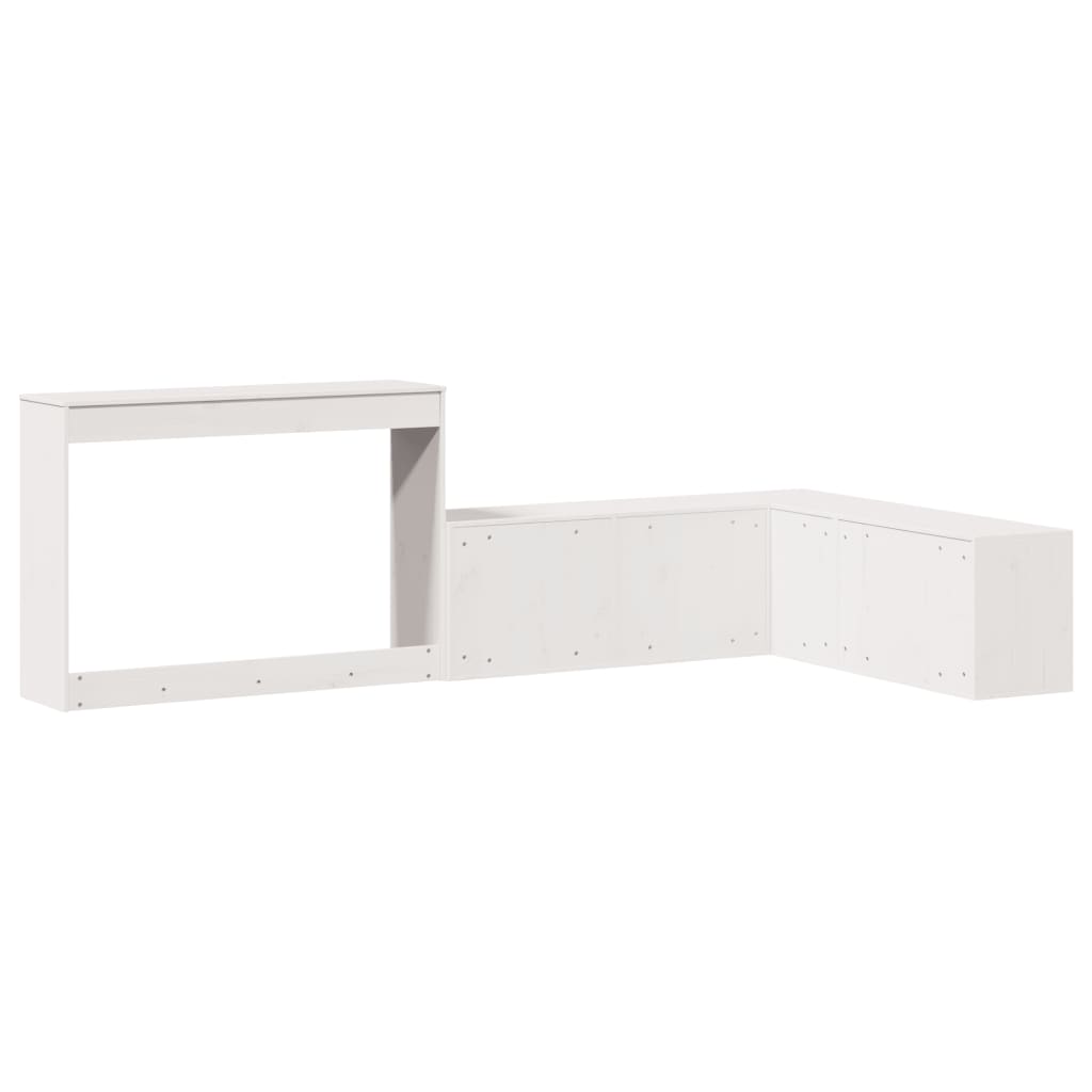 Mueble Con Escritorio Madera Maciza Pino 222x107x75 Cm_4
