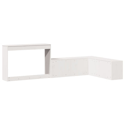 Mueble Con Escritorio Madera Maciza Pino Blanco 232x112x75 Cm_4