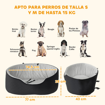 Pawhut Asiento De Coche Para Perros Pequeños Y Medianos Con Funda Extraíble_2