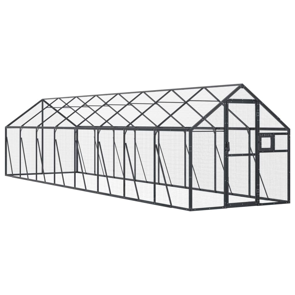 Vidaxl Pajarera De Aluminio Gris Antracita 1,79x8x1,85 M_0