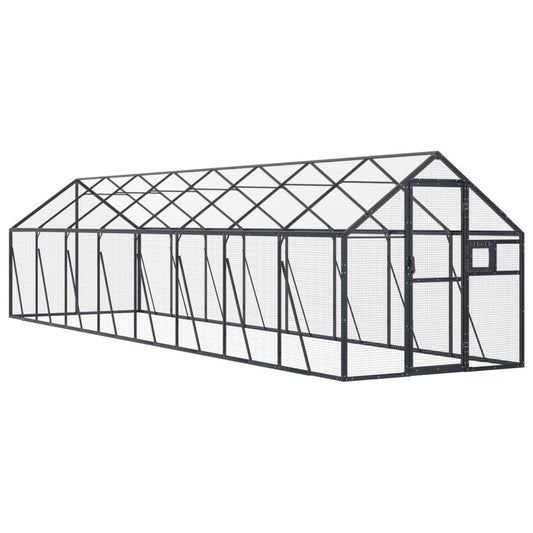 Vidaxl Pajarera De Aluminio Gris Antracita 1,79x8x1,85 M_0