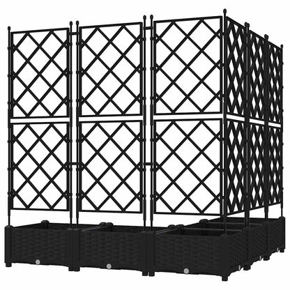 Macetero De Jardín 5 Uds. Negro 120 X 120 X 125,5 Cm Pp_5