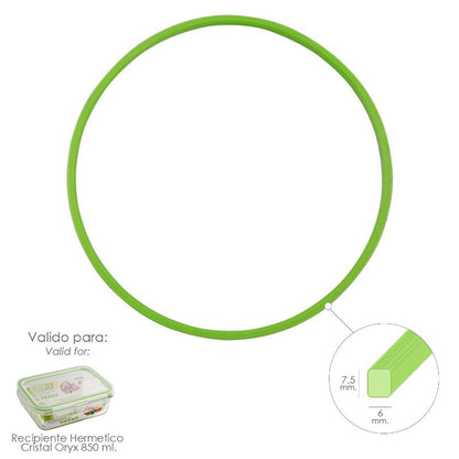 Anillo Silicona Para Recipiente Hermetico Cristal Rectangular 850 Ml._0