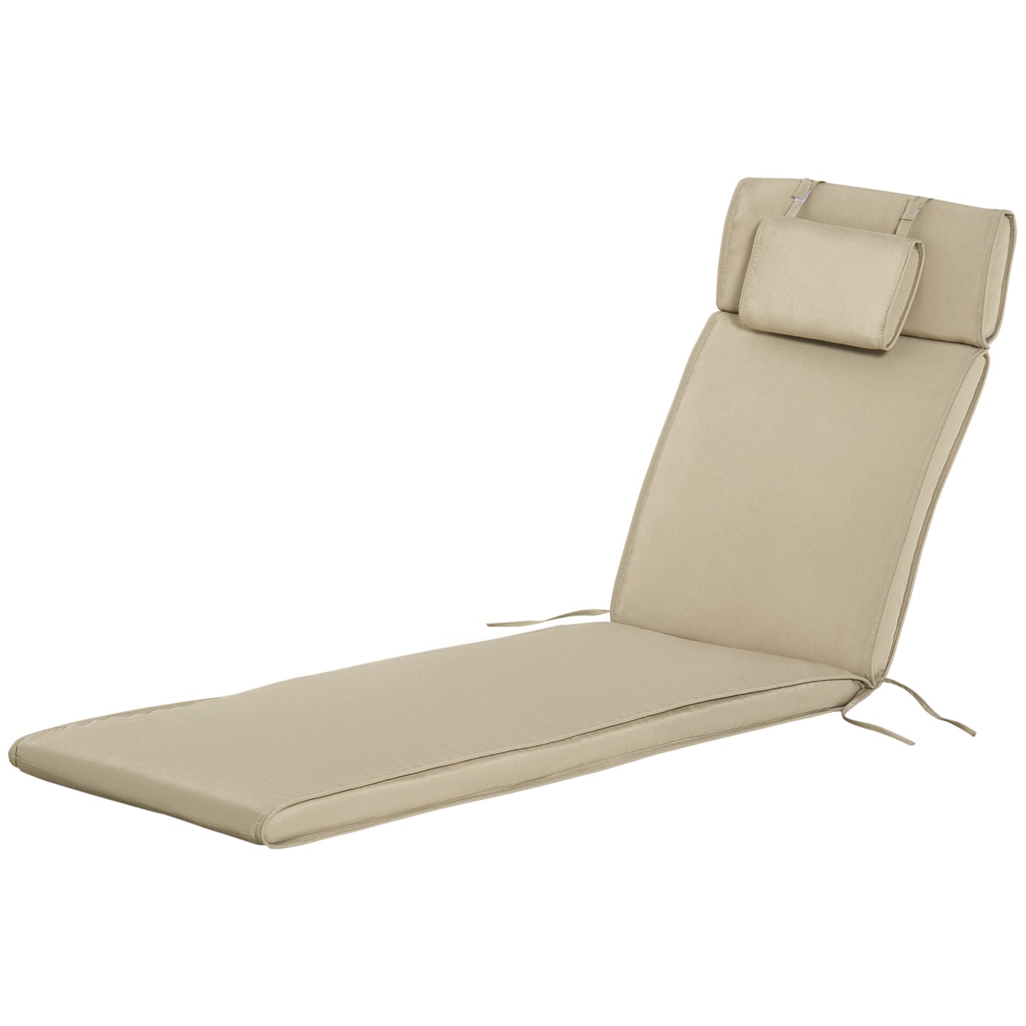 Outsunny Cojín Tumbona Exterior 198x53x5cm Desenfundable Con Reposacabezas Beige_0