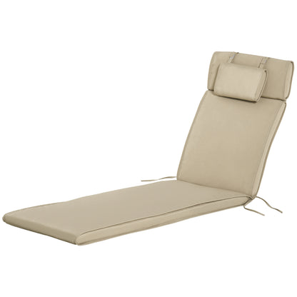 Outsunny Cojín Tumbona Exterior 198x53x5cm Desenfundable Con Reposacabezas Beige_0