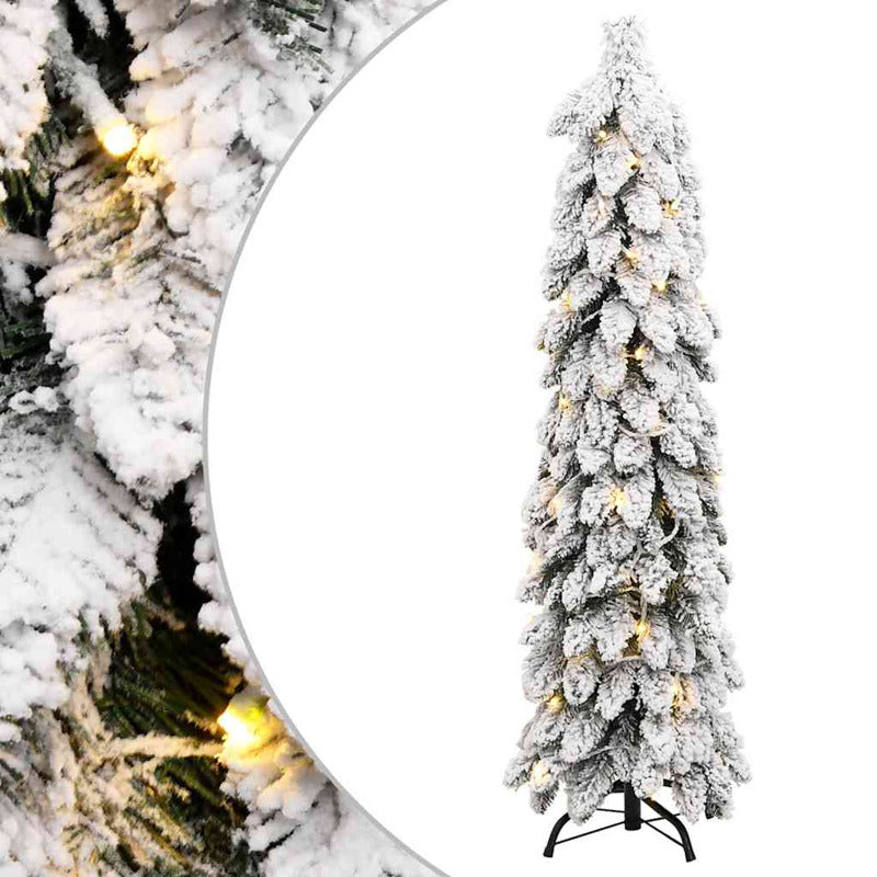 Vidaxl Árbol De Navidad Artificial Iluminado Con 60 Led Y Nieve 120 Cm_0
