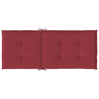Vidaxl Cojín Silla De Jardín Respaldo Alto 6 Uds Tela Rojo 120x50x3 Cm_5