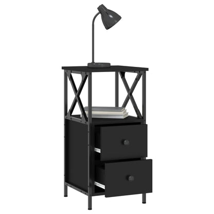 Mesitas De Noche 2 Uds Madera De Ingeniería Negro 34x35,5x70 Cm_3