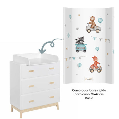 Basic Cambiador Base Rígida 70x47cm Cuna Y Cómoda 2 En 1 Albero Mio | Estable En La Cuna, Práctico En La Cómoda_1