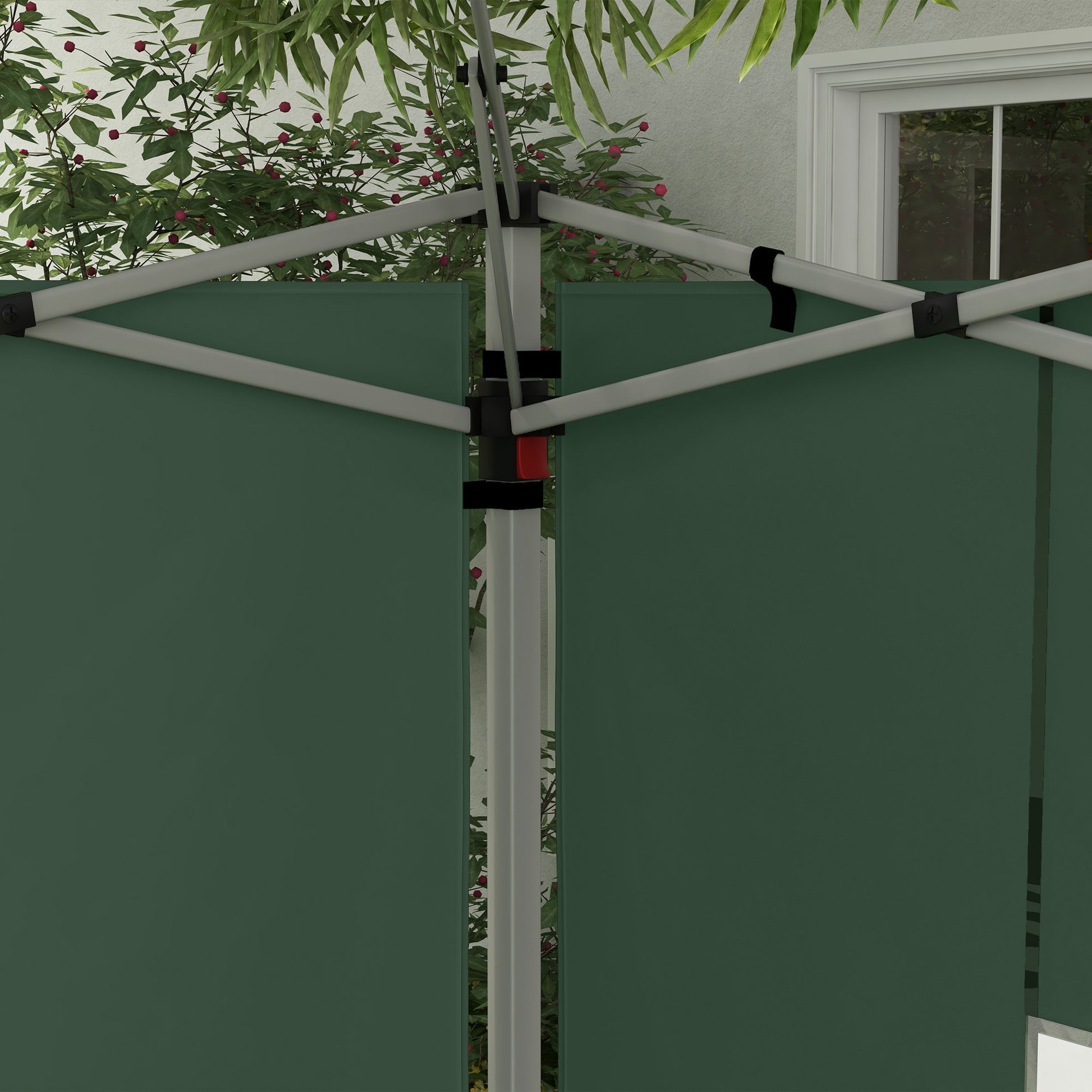 Outsunny Paredes Laterales Para Carpa De 2 Paneles 295x195 Cm Con Ventana Verde_3