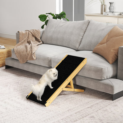 Pawhut Rampa Para Perros Plegable Con Altura Ajustable 83,5x35x47,5 Cm Natural_1
