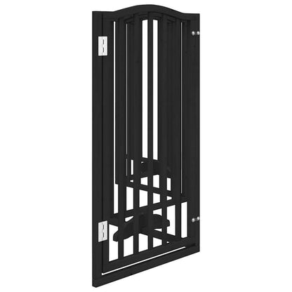 Vidaxl Puerta Para Perros Plegable 6 Paneles Madera Álamo Negra 300 Cm_4