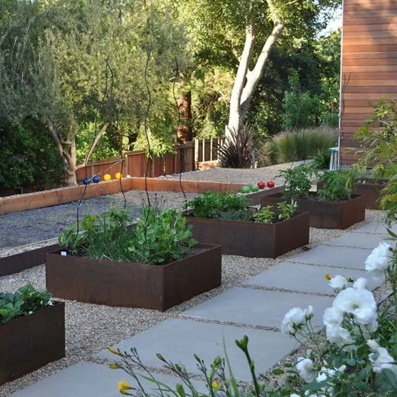 Jardinero Cubo Bajo Acero Corten / Unidad / 100x100x40 Cm_2