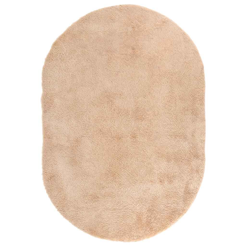 Vidaxl Alfombra Peluda De Pelo Largo Navarra Beige 300x200cm Poliéster_0