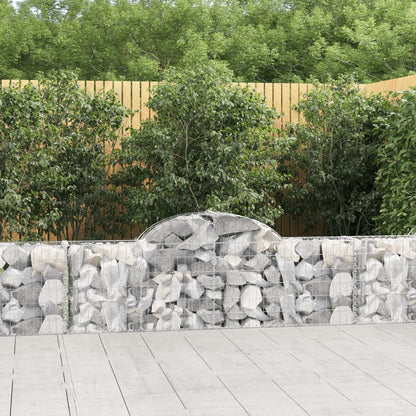 Cestas De Gaviones 15 Uds Forma De Arco Hierro 200x30x60/80 Cm_1