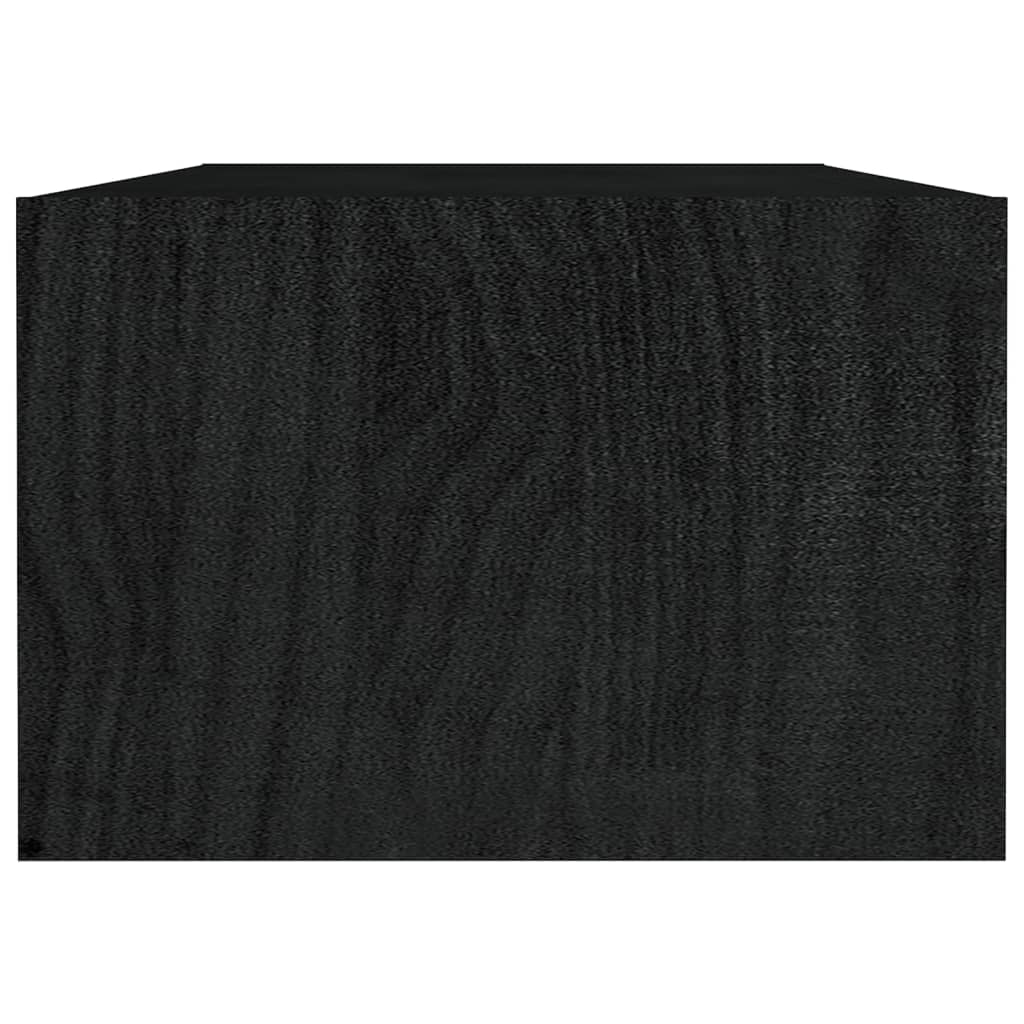 Mesa De Centro De Madera Maciza De Pino Negro 110x50x34 Cm_4